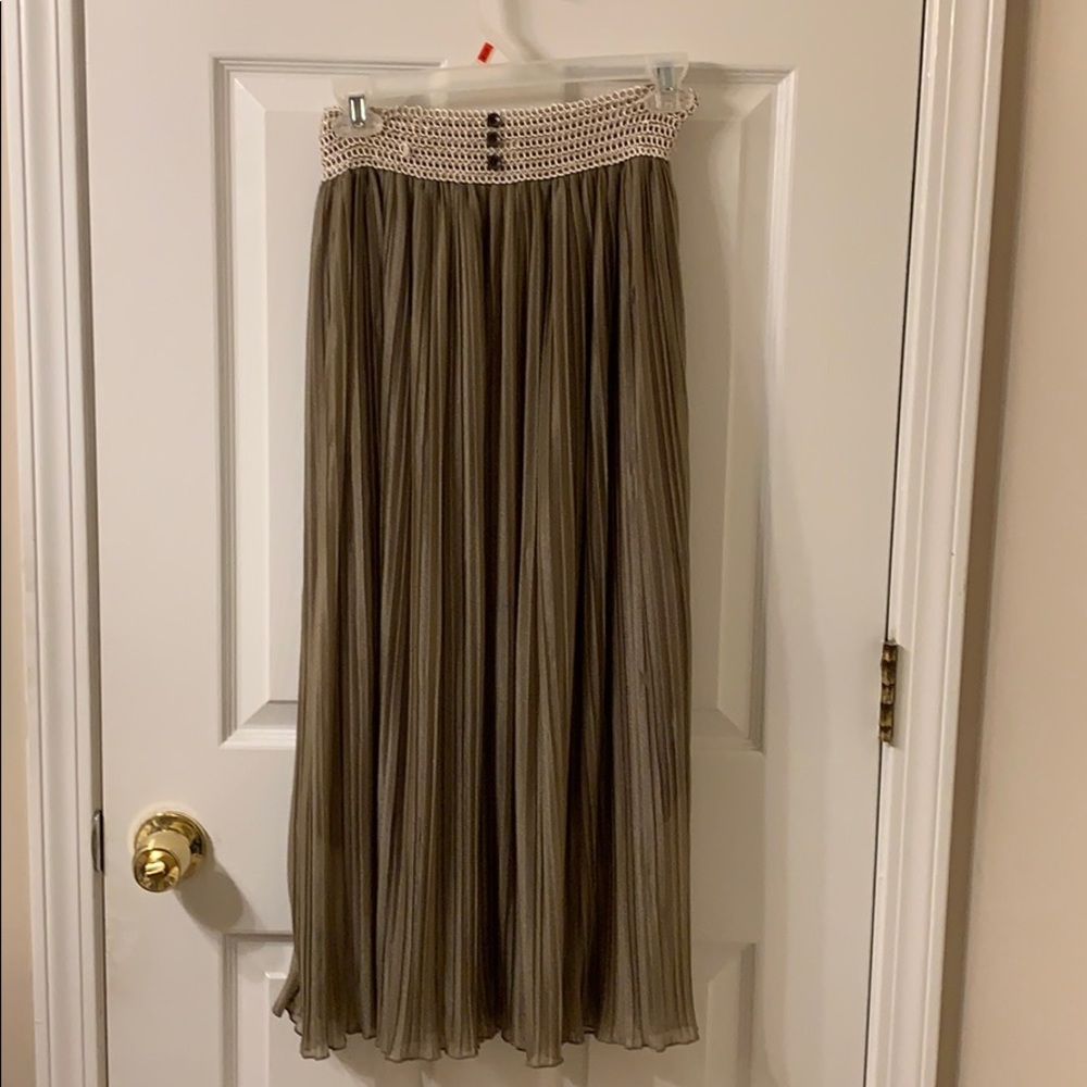Long Pleated Skirt